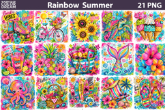 Colorful Hippie Flower Bundle | Boho Summer Sublimation Product Image 4