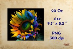 Rainbow Sunflower tumbler sublimation design is 20 oz skinny tumbler wrap sublimation design with colorful rainbow sunflower.