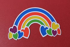3D Layered Rainbow with Hearts SVG - Laser and Paper Cut Product Image 2