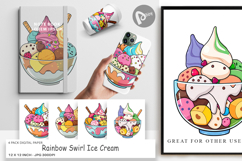 Digital Paper Rainbow Ice Cream Product Image 1