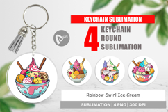 Keychain Rainbow Ice Cream Product Image 1