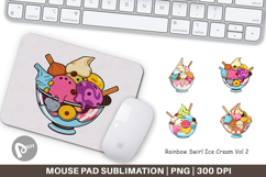Mouse Pad Rainbow Ice Cream Product Image 1
