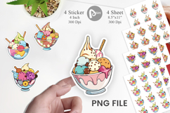 Rainbow Ice Cream Sticker Product Image 1