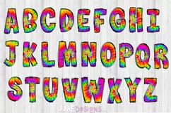 Tie Dye Doodle Font | Tie Dye Alphabet Clipart PNG Letter Product Image 2