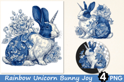 Rainbow Unicorn Bunny Joy Clipart Product Image 1