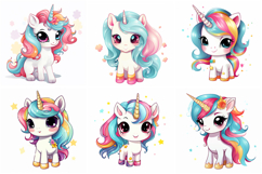 28 Cute Unicorn Illustrations Kawaii Rainbow Sticker Pony Product Image 5