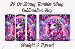 Rainbow Unicorn Tumbler Wrap, Kids Tumbler, Unicorn Tumbler Product Image 2