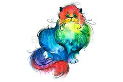 Rainbow Watercolor Cat Product Image 1