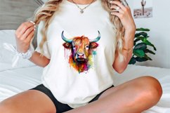 Watercolor Rainbow Watercolor Highland Cow Clipart Bundle Product Image 3