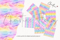 Seamless Rainbow Watercolor Digital Paper Product Image 4