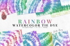 Rainbow Watercolor Tie Dye Sublimation Digital Paper Product Image 1