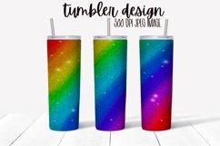 Tumbler Wrap Design - Rainbow Glitter Strips Product Image 1