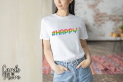 Hashtag Happy, 6 designs, PNG, T-shirt, mug, sublimation Product Image 2