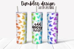 Rainbow Glitter Hearts Tumbler Wrap Design With Blank Space Product Image 1