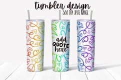 Rainbow Paint Hearts Tumbler Wrap Design With Blank Space Product Image 1