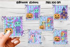 Iridescent Halloween stickers | Printable Halloween sticker Product Image 1