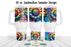 Rainbow Sunflower Design for 40 oz. Sublimation Tumbler Product Image 1