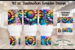 Rainbow Sunflower Design for 40 oz. Sublimation Tumbler Product Image 2