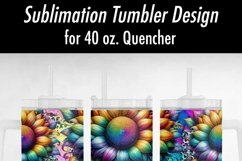 Rainbow Sunflower Design for 40 oz. Sublimation Tumbler Product Image 3