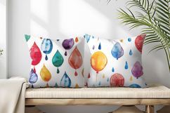 Raindrops Shaped Like Balloons Watercolor Quirky Cartoon DP Product Image 2