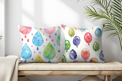 Raindrops Shaped Like Balloons Watercolor Quirky Cartoon DP Product Image 2