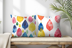 Raindrops Shaped Like Balloons Watercolor Quirky Cartoon DP Product Image 2