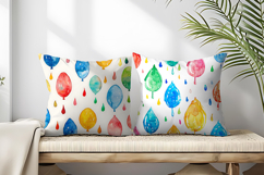 Raindrops Shaped Like Balloons Watercolor Quirky Cartoon DP Product Image 2
