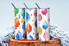 Raindrops Shaped Like Balloons Watercolor Quirky Cartoon DP Product Image 3