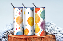 Raindrops Shaped Like Balloons Watercolor Quirky Cartoon DP Product Image 3