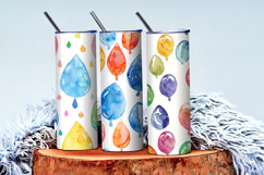 Raindrops Shaped Like Balloons Watercolor Quirky Cartoon DP Product Image 3