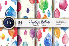 Raindrops Shaped Like Balloons Watercolor Quirky Cartoon DP Product Image 1