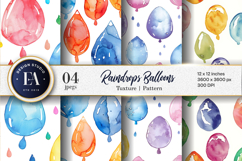 Raindrops Shaped Like Balloons Watercolor Quirky Cartoon DP Product Image 1