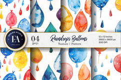 Raindrops Shaped Like Balloons Watercolor Quirky Cartoon DP Product Image 1
