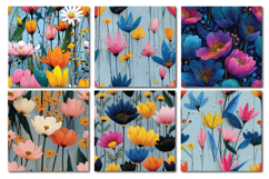 Raindrop Florals Vol.1 Seamless Digital Paper, 36 PNG Product Image 3