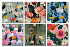 Raindrop Florals Vol.1 Seamless Digital Paper, 36 PNG Product Image 7