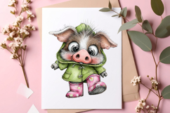 Rainy Day Animals Watercolor Clipart Product Image 3