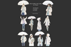GlamArtZhanna, Rainy day clipart, Autumn clipart, Autumn clip art, Fall clipart, Fall clip art, Umbrella image, Rain clip art, Rain illustrations, Woman with Umbrella, autumn outside png, Girls and Umbrella, Fall city clipart, Autumn city clipart