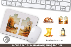 Mouse Pad Cozy Rainy Day Product Image 1