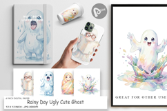 Rainy Day Ugly Ghost Digital Paper Product Image 1