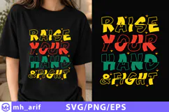 Raise Your Hand And Fight T-Shirt Design SVG Cut File Product Image 1