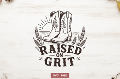 Raised on Grit SVG - Blue Collar Pride PNG - Vintage Working Product Image 1