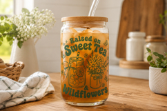 Raised on Sweet Tea Wildflowers SVG, Southern Country PNG Product Image 4