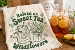 Raised on Sweet Tea Wildflowers SVG, Southern Country PNG Product Image 3