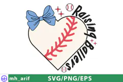 Raising Ballers Baseball Funny Saying SVG PNG Product Image 1