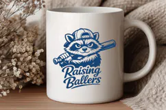 Raising Ballers SVG - Funny Baseball Mom PNG, Snarky Raccoon Product Image 3