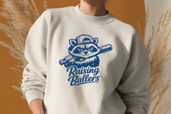 Raising Ballers SVG - Funny Baseball Mom PNG, Snarky Raccoon Product Image 2