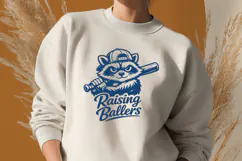 Raising Ballers SVG - Funny Baseball Mom PNG, Snarky Raccoon Product Image 2