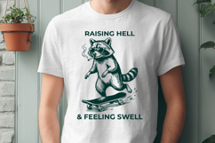 Funny Raccoon Skateboard SVG Raising Hell Feeling Swell Product Image 3
