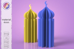 Tall 3D Mosque SVG for 4mm Eid Laser Cut File 10×28cm Product Image 1