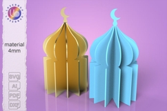 Large 3D Mosque SVG 15×28cm Eid Laser Decor for 4mm Product Image 1